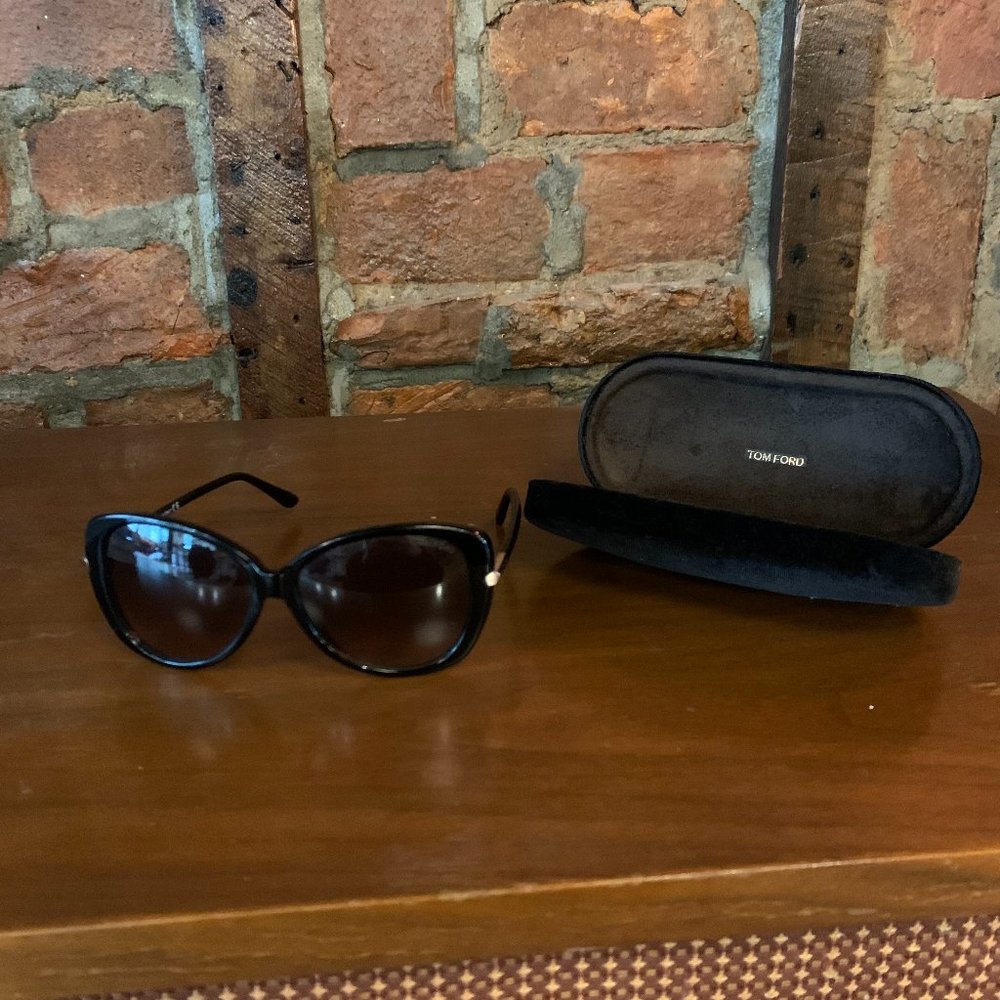 Tom Ford Oversized Black & Gold Sunglasses